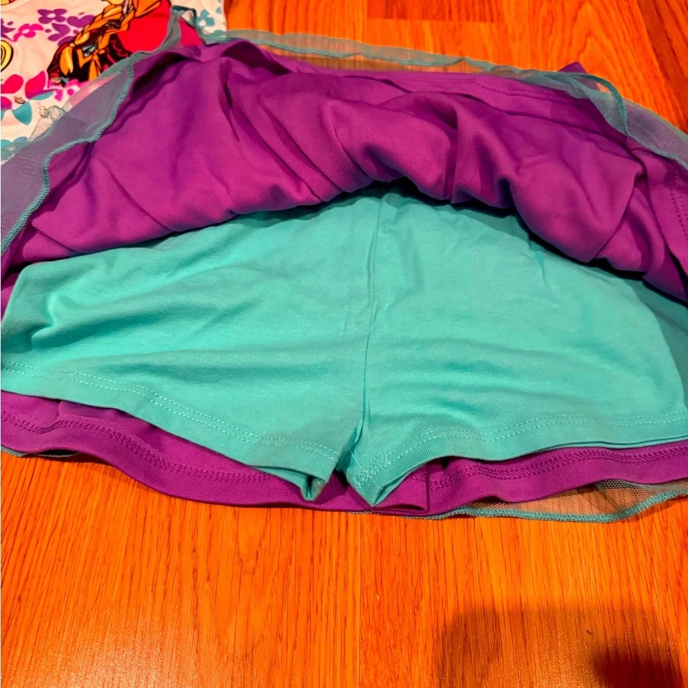 Disney Frozen Girls Purple Skort Set - Picture 4 of 5
